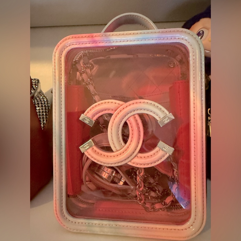Chanel Filigree PVC and lambskin vertical vanity case